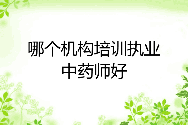 哪个机构培训执业中药师好