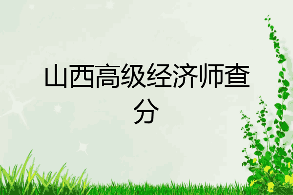 山西高级经济师查分