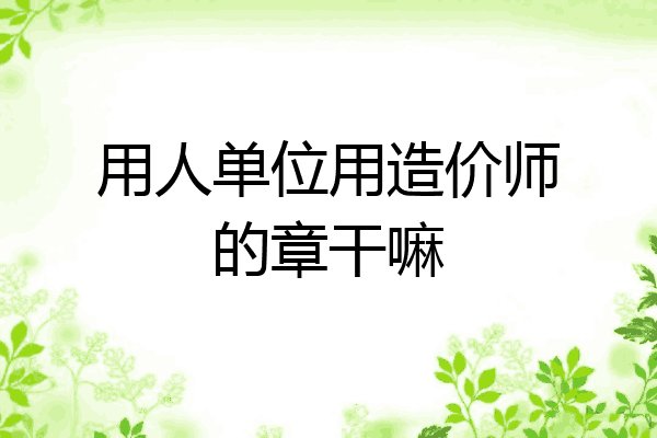 用人单位用造价师的章干嘛