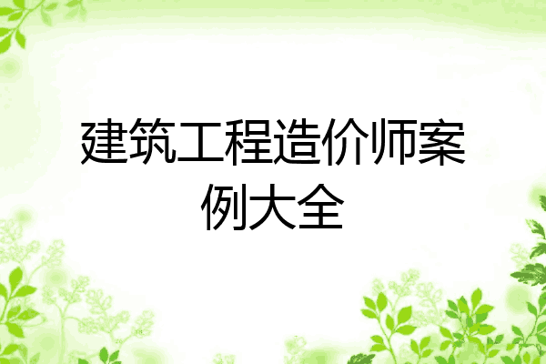建筑工程造价师案例大全