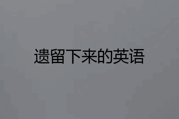 遗留下来的英语