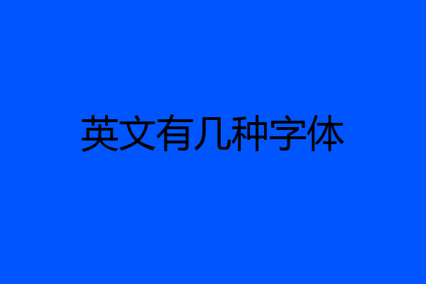英文有几种字体