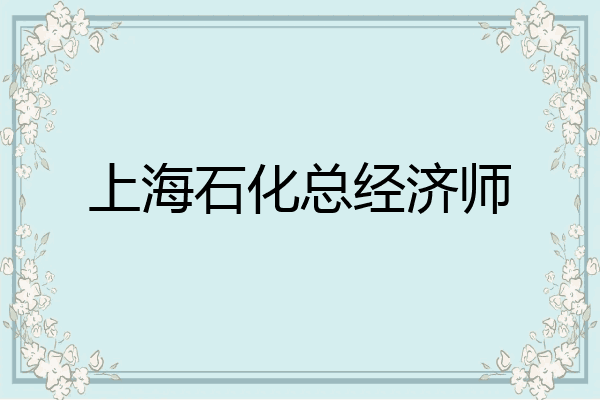 上海石化总经济师