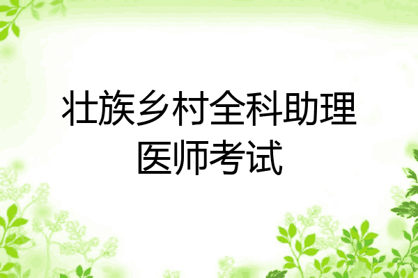 壮族乡村全科助理医师考试