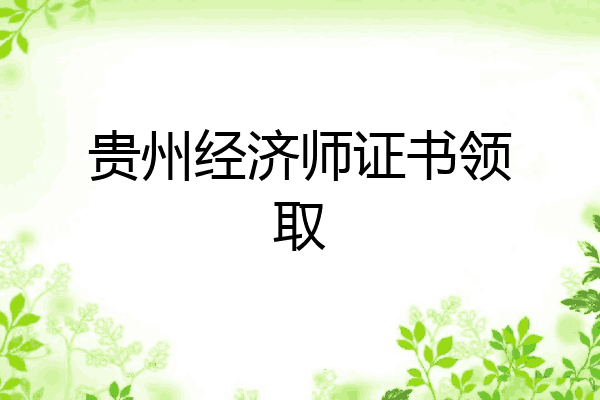 贵州经济师证书领取