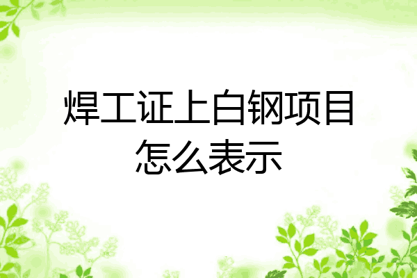 焊工证上白钢项目怎么表示