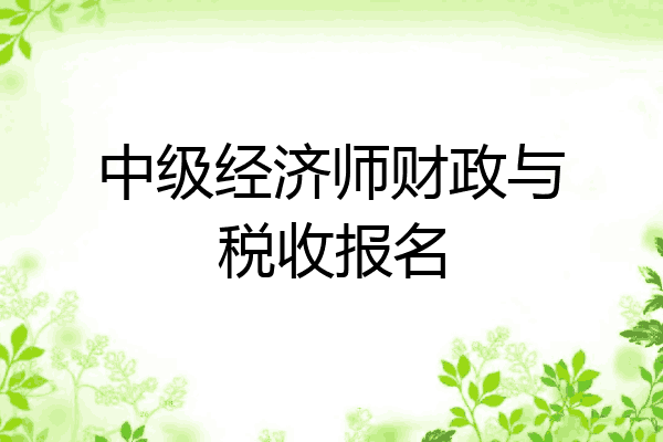 中级经济师财政与税收报名