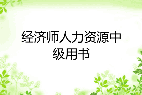 经济师人力资源中级用书