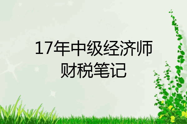17年中级经济师财税笔记