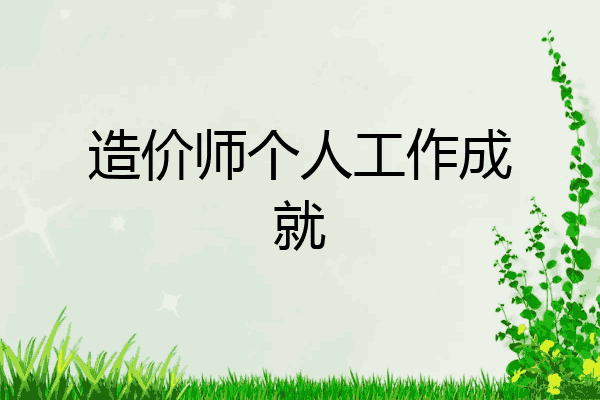 造价师个人工作成就