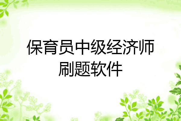 保育员中级经济师刷题软件