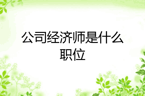公司经济师是什么职位