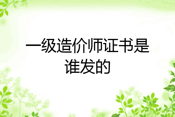 一级造价师证书是谁发的