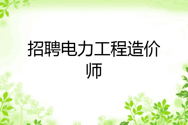 招聘电力工程造价师