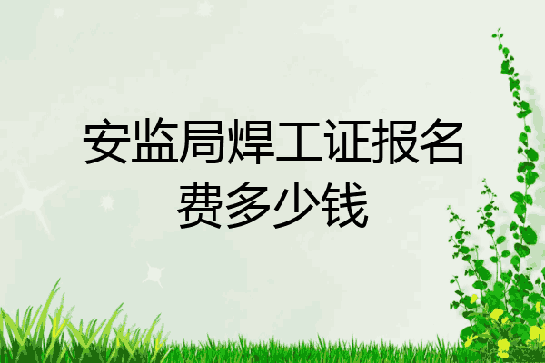 安监局焊工证报名费多少钱