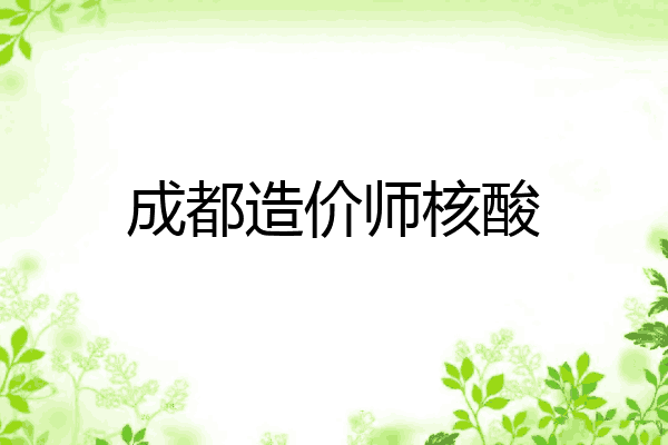 成都造价师核酸