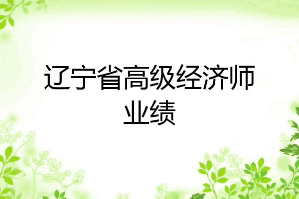 辽宁省高级经济师业绩