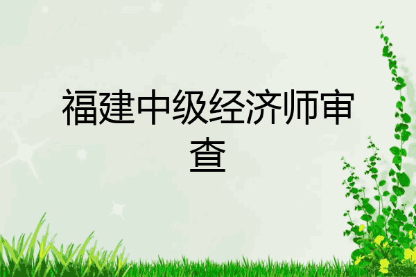 福建中级经济师审查