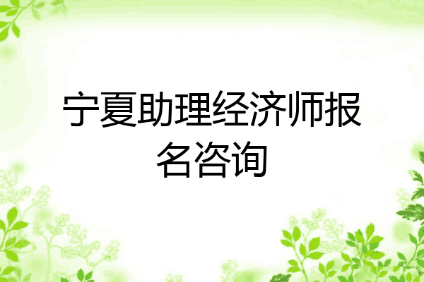 宁夏助理经济师报名咨询