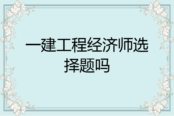 一建工程经济师选择题吗