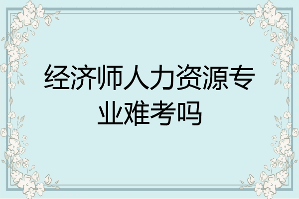 经济师人力资源专业难考吗