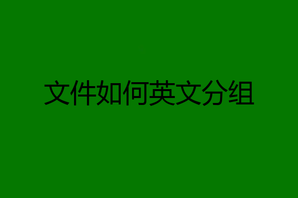 文件如何英文分组