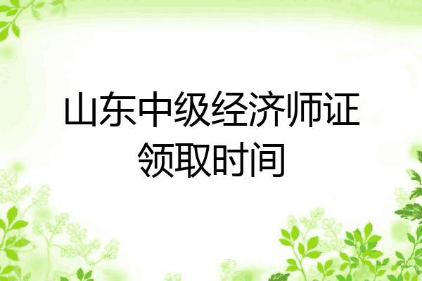 山东中级经济师证领取时间