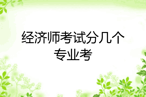 经济师考试分几个专业考