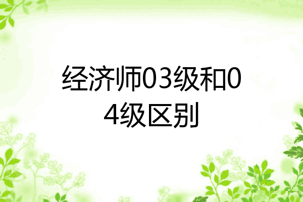 经济师03级和04级区别