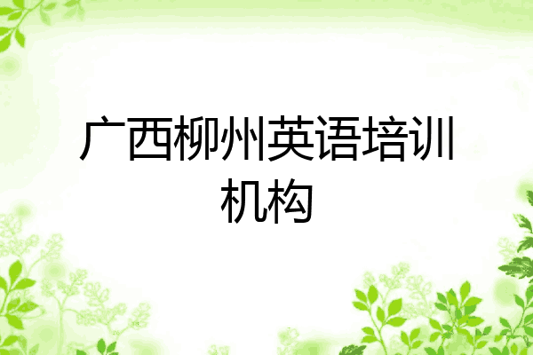 广西柳州英语培训机构