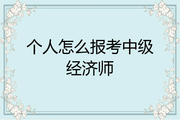 个人怎么报考中级经济师