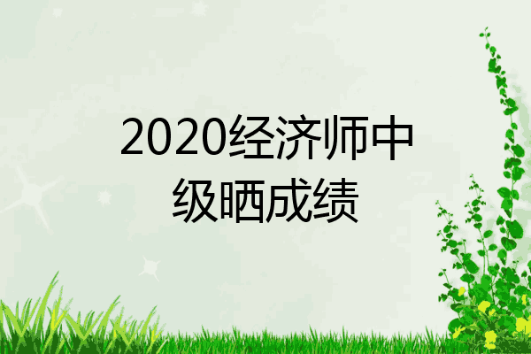 2020经济师中级晒成绩