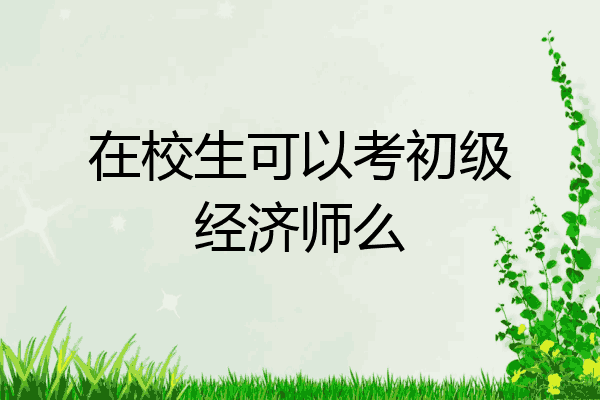 在校生可以考初级经济师么