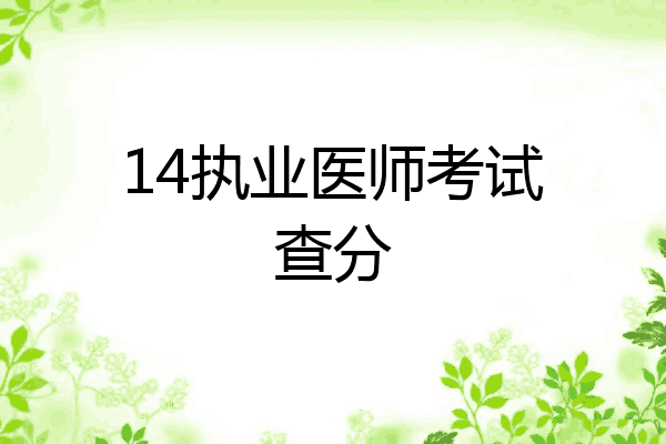 14执业医师考试查分