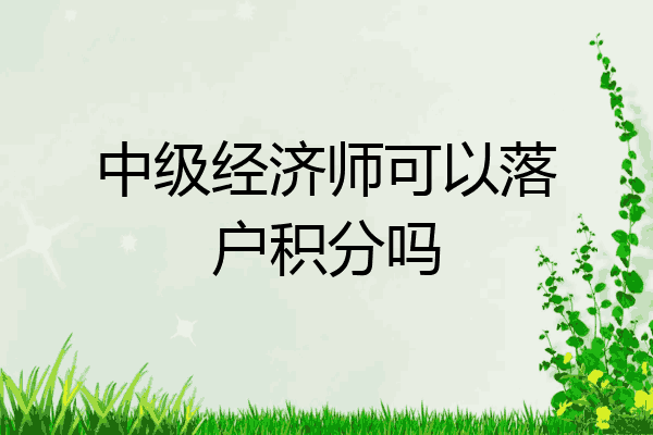 中级经济师可以落户积分吗