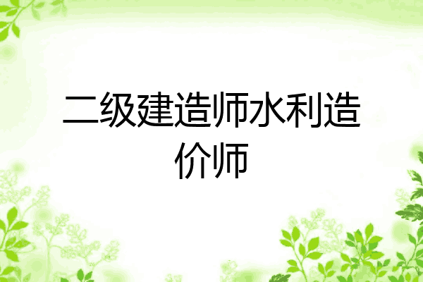 二级建造师水利造价师