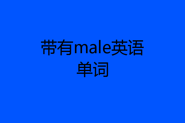 带有male英语单词