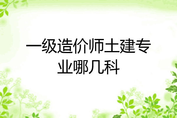 一级造价师土建专业哪几科