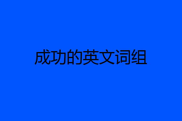 成功的英文词组