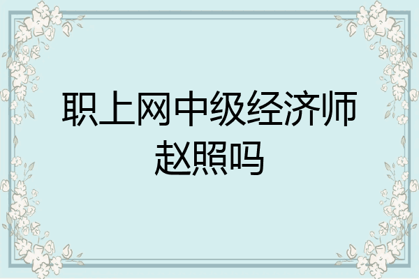 职上网中级经济师赵照吗