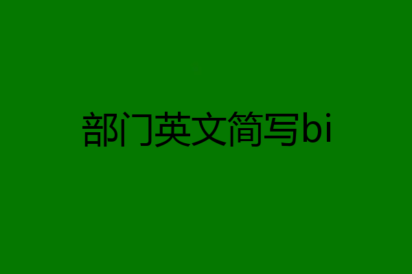 部门英文简写bi