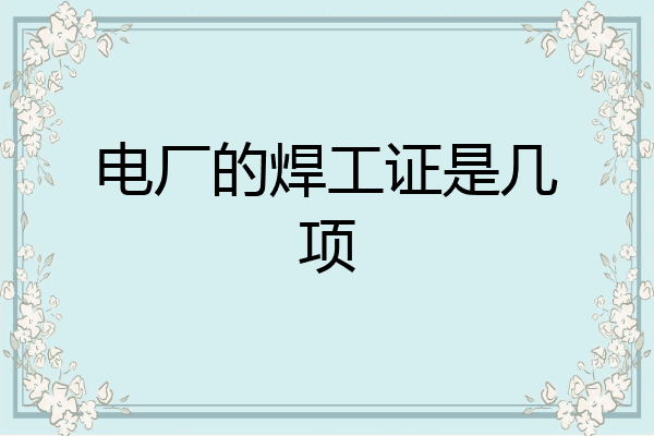 电厂的焊工证是几项