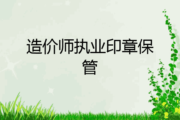 造价师执业印章保管