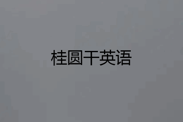 桂圆干英语