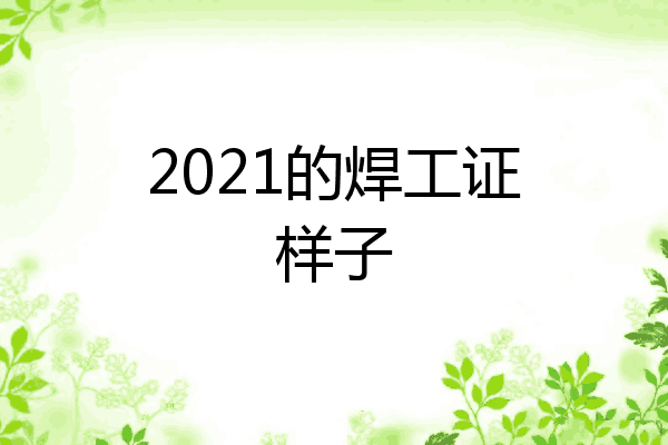 2021的焊工证样子