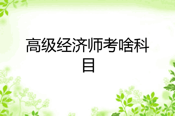 高级经济师考啥科目