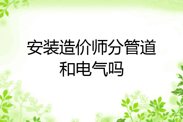 安装造价师分管道和电气吗