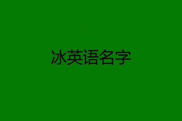 冰英语名字