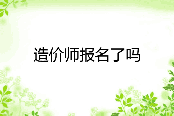 造价师报名了吗