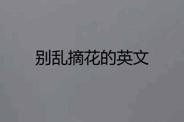 别乱摘花的英文